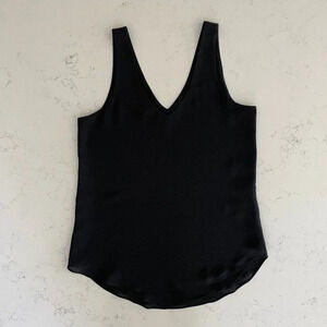 RW&CO. V Neck Sleeveless Lined Polyester Tank Top Black Sz XS NWOT